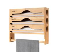 Dérouleur De Papier Aluminium avec Coupeur - Boîte Murale Cuisine 4-en-1 pour Film Alimentaire Et Papiers Cuisson | Découpe Précise | Rangement Multifonction Aveces Compartiments Intégrés