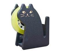 Dérouleur de ruban adhésif, Magnifique distributeur de ruban adhésif de bureau durable en bois, coupe-ruban, organisateur de rangement(Cat black)