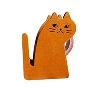 Dérouleur de ruban adhésif, Magnifique distributeur de ruban adhésif de bureau durable en bois, coupe-ruban, organisateur de rangement(Cat brown)