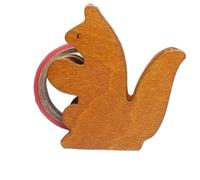 Dérouleur de ruban adhésif, Magnifique distributeur de ruban adhésif de bureau durable en bois, coupe-ruban, organisateur de rangement(Squirrel)