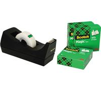 Dérouleur de table Scotch® C38SM3S - 3 rouleaux de Magic™ Tape 810 inclus, noir