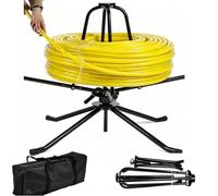 Dérouleur de Tube Plancher Chauffant Max 200 kg, Dévidoir Pliable pour Tuyaux PER PEX PERT 200-400 m, Support Bobine Réglable avec Double Roulement, Sac de Transport, pour Chauffage au Sol et Câbles