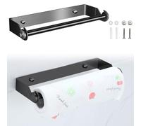 Derouleur Essuie Tout, Devidoir Porte Essuie Tout Mural, Porte Sopalin Mural Acier Inoxydable Porte Rouleau Papier Support Essuie Tout Supports pour Papier pour Cuisine Salle De Bain (28cm Noir)