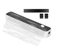 Derouleur Film Alimentaire Avec Bande Magnétique Et Ventouse, Distributeur Film Alimentaire Plastique Avec Coupe-Film, 2 En 1 Psopalin Support, Rangement, Ustensiles De Cuisine, 36x5x7cm, noir