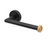 MSV Porte Rouleau Papier WC Mural IANA Acier & Bambou Noir Mat
