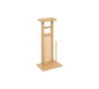 Dérouleur papier toilette en bois naturel avec réserve - Longueur 28 x Profondeur 20 x Hauteur 65 cm - -