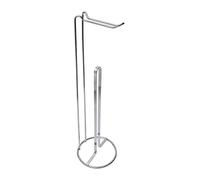 Dérouleur Papier Toilette WC avec réserve en métal Chrome H 54 cm - TENDANCE