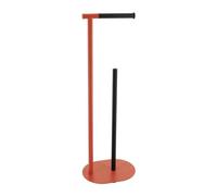 Dérouleur Papier Toilette WC avec réserve en métal Terre de Sienne et Noir H 66.5 cm - TENDANCE
