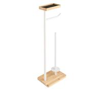 Dérouleur Papier WC en Bambou Filano 65cm Blanc & Naturel