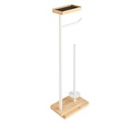 Douceur d'Intérieur – Dérouleur papier WC – Filano 65 cm – Bambou – Blanc & Naturel
