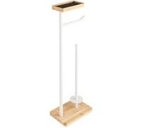 Douceur d'Intérieur – Dérouleur papier WC – Filano 65 cm – Bambou – Blanc & Naturel