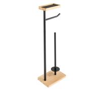 Dérouleur Papier WC en Bambou "Filano" 65cm Noir & Naturel