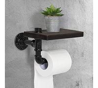 Derouleur Papier WC Industriel Porte Papier Toilette avec Étagère Porte Papier Toilette Vintage, Rustique, Décoration de Maison