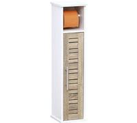 EVIDECO Porte-Rouleau de Papier Toilette 2 en 1 et Meuble de Rangement - Chêne Marron Stockholm, 100% Panneau de Fibres de densité Moyenne, 2,3 x 18,3 x 75,9 cm (L x l x H)