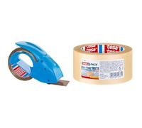 Dérouleur tesapack Pack'n Go, bleu + tesapack PP, 50 m : 50 mm & tesapack Ultra Strong, transparent (PVC), qualité 4124