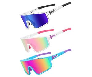 Derowern Lunettes de soleil de baseball polarisées pour enfants, protection UV400 pour garçons et filles, softball, cyclisme, Coloré, rose et bleu, Taille unique