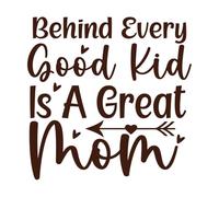 derrière chaque bon enfant se cache une super maman fête des mères Stickers muraux en PVC 42x42.3cm Amovible sans laisser de colle Café