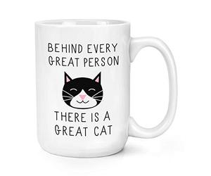 Derrière Chaque Bonne Personne There Is un Excellent Chat 15oz Grande Tasse Mug