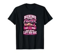 Derrière Chaque Combattant est Un Papa Design de Sensibilisation au Cancer du Sein T-Shirt Graphique avec Valeur
