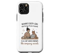 Derrière Chaque Fille WFH est Un Chat connaissant Les Secrets Coque pour iPhone 11 Pro
