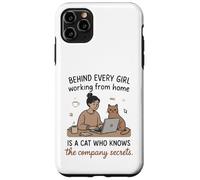 Derrière Chaque Fille WFH est Un Chat connaissant Les Secrets Coque pour iPhone 11 Pro Max