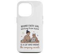 Derrière Chaque Fille WFH est Un Chat connaissant Les Secrets Coque pour iPhone 13 Pro