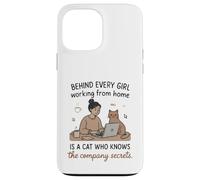 Derrière Chaque Fille WFH est Un Chat connaissant Les Secrets Coque pour iPhone 13 Pro Max