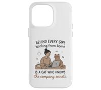 Derrière Chaque Fille WFH est Un Chat connaissant Les Secrets Coque pour iPhone 14 Pro Max