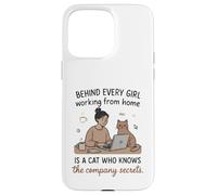 Derrière Chaque Fille WFH est Un Chat connaissant Les Secrets Coque pour iPhone 15 Pro Max