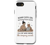 Derrière Chaque Fille WFH est Un Chat connaissant Les Secrets Coque pour iPhone SE (2020) / 7/8