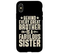Derrière Chaque Grand frère est Une sœur Fabuleuse frère et sœur Coque pour iPhone X/XS