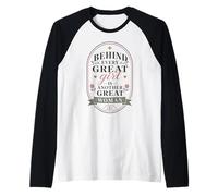Derrière Chaque Grande Fille Forte Citation Manche Raglan