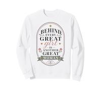Derrière Chaque Grande Fille Forte Citation Sweatshirt