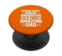 Derrière Chaque Grande Fille Incroyable Papa fête des pères PopSockets PopGrip Adhésif
