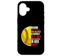 Derrière chaque joueur se trouve papa qui croyait en sa balle molle Coque pour iPhone 16