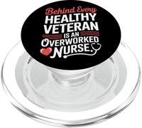 Derrière chaque vétéran en bonne santé se trouve une infirmière surmenée VA Nurse PopSockets PopGrip pour MagSafe