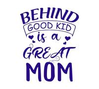 derrière un bon enfant se cache une super maman fête des mères Stickers muraux en PVC 40x50.4cm N'abîme pas le mur Bleu foncé