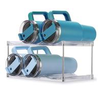 Dersyer Organisateur de bouteilles d'eau empilable pour gobelet Stanley de 1,2 l, porte-bouteille d'eau pour grande tasse, organisateur de gobelets pour armoire, étagère de rangement de bouteilles