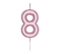 DERVENTA Chiffre Bougie Or Rose 2,36 pouces Fête Célébration Anniversaire Décoration Parfaite Gâteau Dessert Brunch d'Anniversaire 1 Pièce (Or Rose 8 Rose Gold)