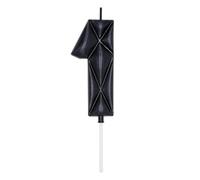 DERVENTA Grande bougie d’anniversaire numéro Noir 3D Bubble style 3,7 pouces décoration de fête pour anniversaire décoration de gâteau 1 pièce (Noir 1 Black)