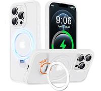 Derwav Multi-en-1 [Magnétique + béquille + Anneau de Support] pour iPhone 12 Pro Max Coque Compatible avec MagSafe, Support Rotatif à 360 ° avec Cadre Militaire en Silicone résistant aux Chocs, Coque