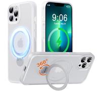 Derwav Multi-en-1 [Magnétique + béquille + Anneau de Support] pour iPhone 13 Pro Compatible avec MagSafe, Support Rotatif à 360 ° avec Cadre en Silicone Militaire résistant aux Chocs, 6,1"