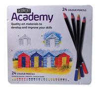 Derwent 2301938 Academy Lot de 24 crayons de couleurs de grande qualité