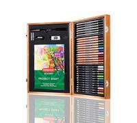 Derwent Academy - Coffret Cadeau Spécial Dessin & Croquis, avec Crayons de Couleurs / Aquarellables / Graphites & Accessoires, Coffret en Bois, Qualité Professionnelle, 2300147