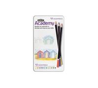 DERWENT ACADEMY COLOURING PENCILS HIGH -QUALITY PIGMENTS ASSORTED REF 2301937 [PACK 12]