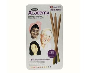 Derwent Academy - Crayons aquarelle couleur peau - Lot de 12