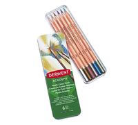Derwent Academy - Set de 6 Crayons Aquarellables aux Couleurs Métalliques, 98200