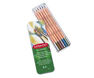 Derwent Academy - Set de 6 Crayons Aquarellables aux Couleurs Métalliques, 98200