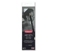 Derwent Crayons Artists - Set de 6 noirs et blancs avec taille-crayon - Qualité professionnelle