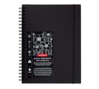 Derwent Black Book - Carnet à Croquis A4 Portrait, 40 Pages de Papier Noir Non-Acide, Dos Rigide, Reliure Spirale, Qualité Professionnelle, 2300379